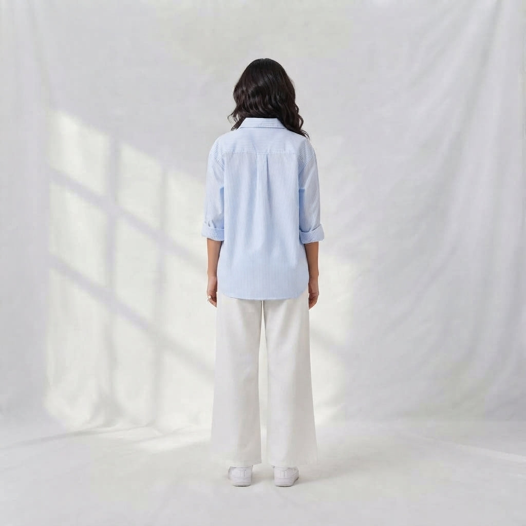 Women White Wide-Leg Cotton Palazzo Pants | Premium Relaxed Fit Loose Bottoms