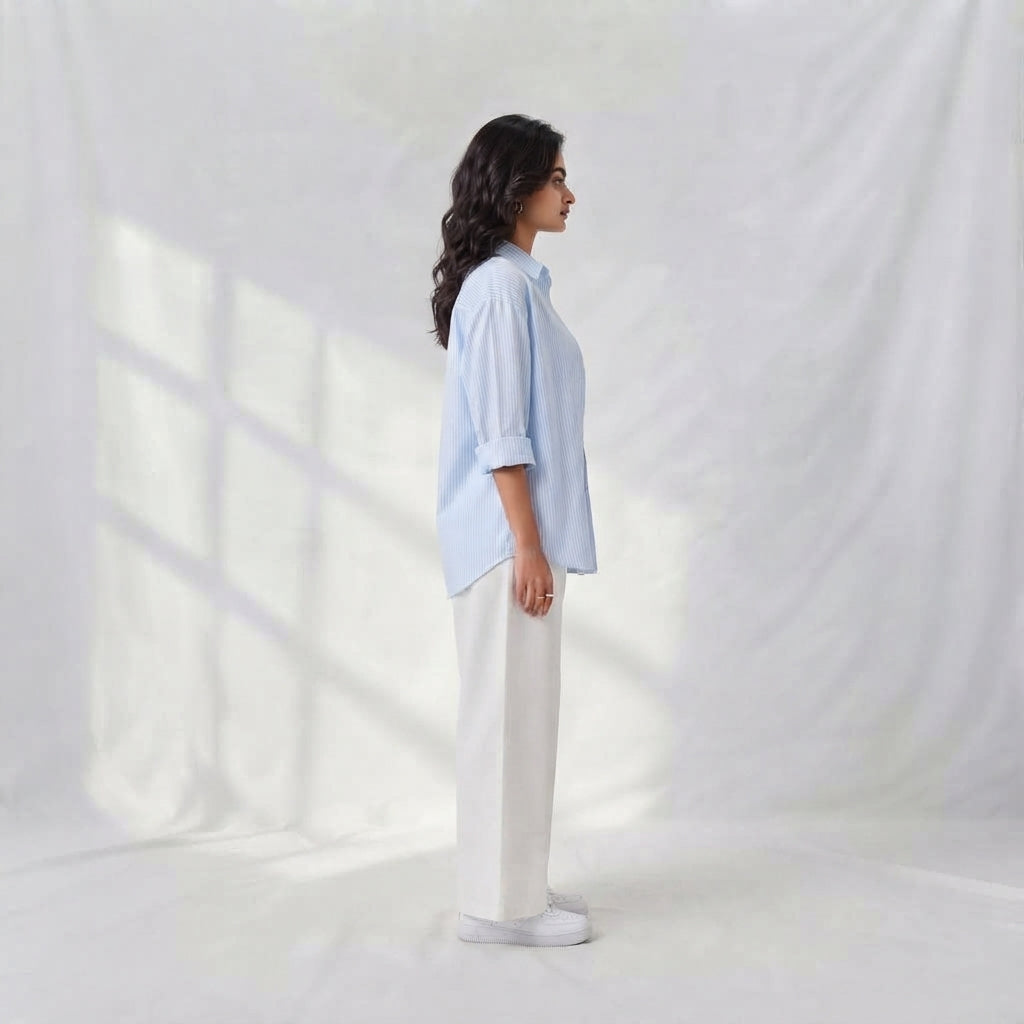 Women White Wide-Leg Cotton Palazzo Pants | Premium Relaxed Fit Loose Bottoms
